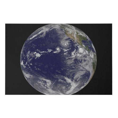 Full Earth Showing Various Tropical Storms Faux Canvas Print
