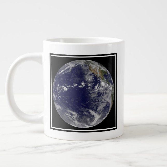 Full Earth Showing Various Tropical Storms. Giant Coffee Mug (Left)