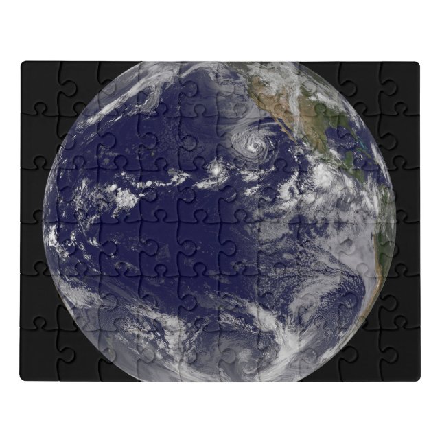 Full Earth Showing Various Tropical Storms. Jigsaw Puzzle (Puzzle Horizontal)