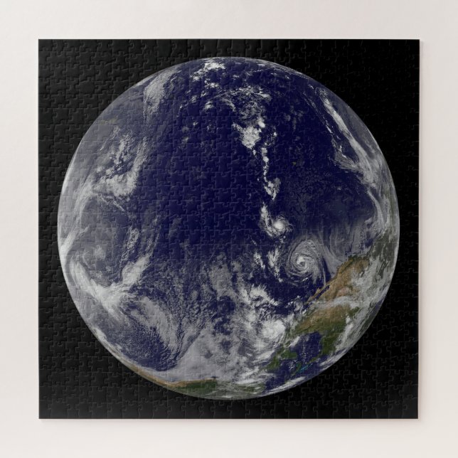 Full Earth Showing Various Tropical Storms. Jigsaw Puzzle (Horizontal)