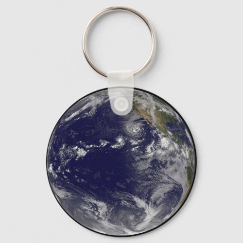 Full Earth Showing Various Tropical Storms Keychain