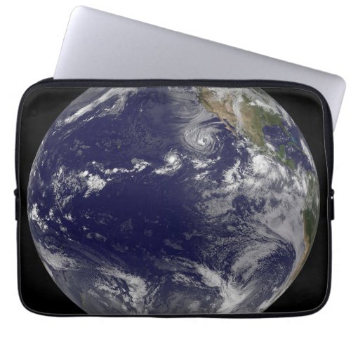 Full Earth Showing Various Tropical Storms Laptop Sleeve