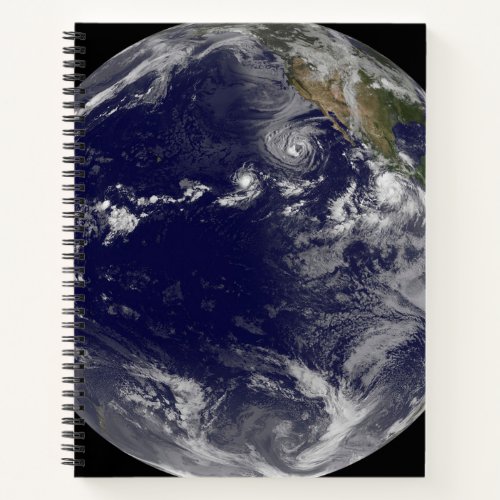 Full Earth Showing Various Tropical Storms Notebook