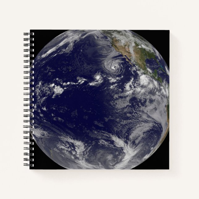 Full Earth Showing Various Tropical Storms. Notebook (Front)