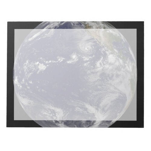 Full Earth Showing Various Tropical Storms Notepad