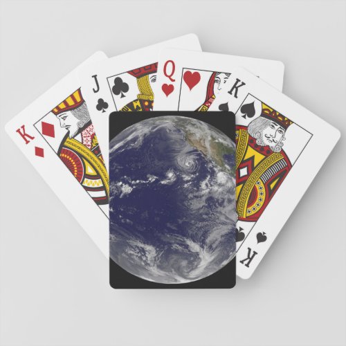 Full Earth Showing Various Tropical Storms Playing Cards