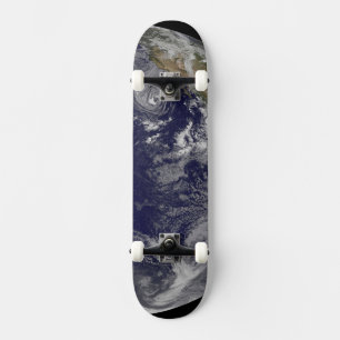 Full Earth Showing Various Tropical Storms. Skateboard