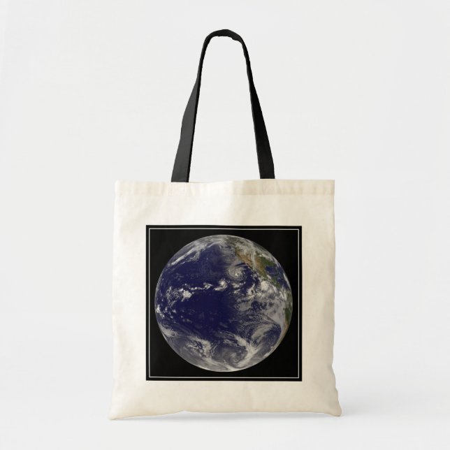 Full Earth Showing Various Tropical Storms. Tote Bag (Front)