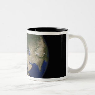 Full Earth view of Africa, Europe, and Middle E Two-Tone Coffee Mug