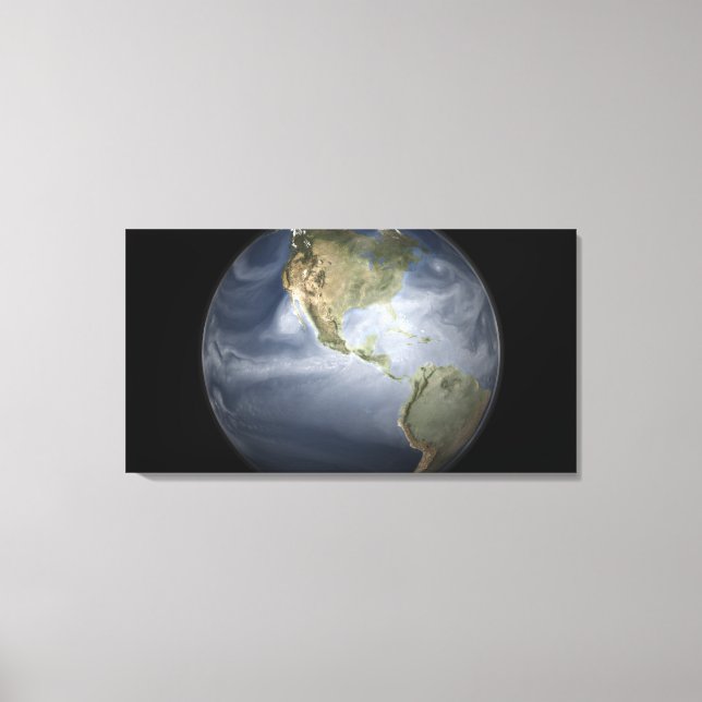 Full Earth view showing water vapor Canvas Print (Front)
