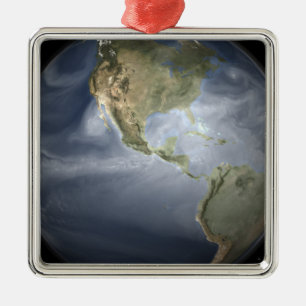 Full Earth view showing water vapor Metal Ornament