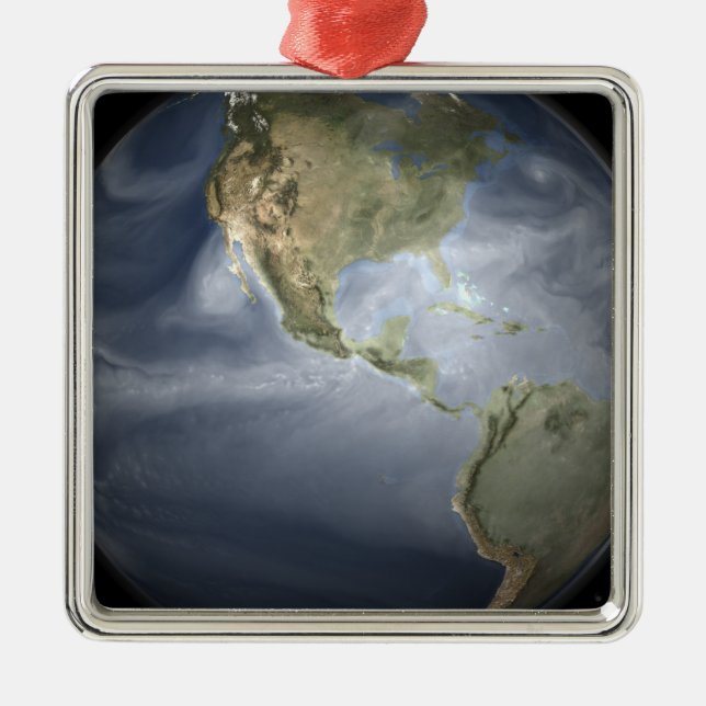 Full Earth view showing water vapor Metal Ornament (Front)
