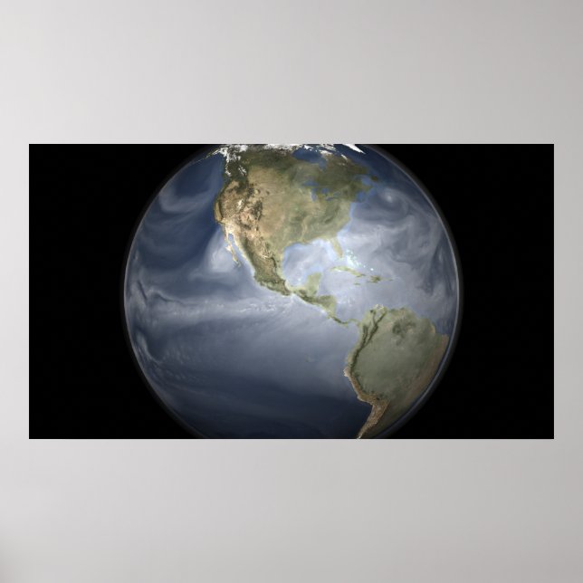 Full Earth view showing water vapor Poster (Front)
