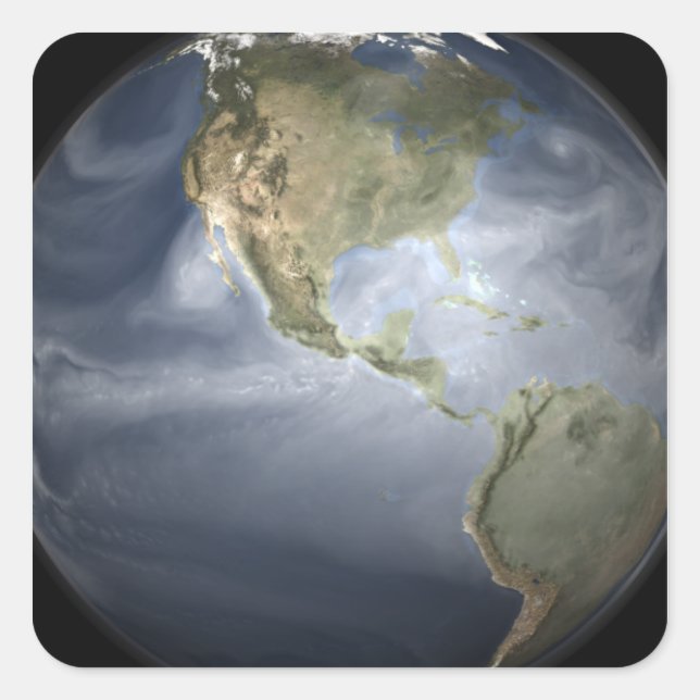 Full Earth view showing water vapor Square Sticker (Front)