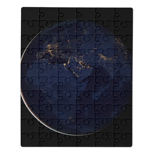 Full Earth With City Lights Jigsaw Puzzle