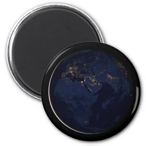 Full Earth With City Lights Magnet