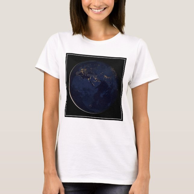 Full Earth With City Lights T-Shirt (Front)