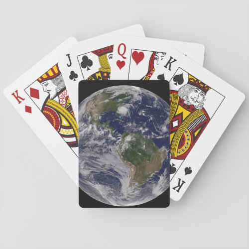 Full Earth With Hurricane Irene On East Coast Poker Cards