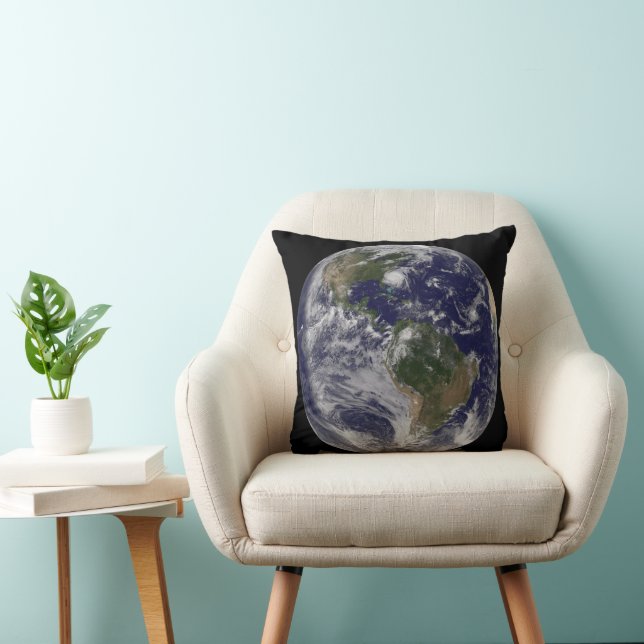 Full Earth With Hurricane Irene On East Coast. Throw Pillow (Chair)