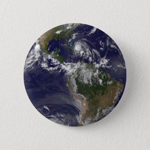 Full Earth With Hurricane Irene Over The Bahamas Button