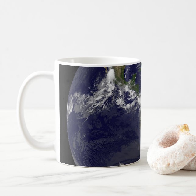 Full Earth With Hurricane Irene Over The Bahamas. Coffee Mug (With Donut)