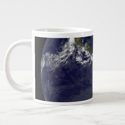 Full Earth With Hurricane Irene Over The Bahamas Giant Coffee Mug