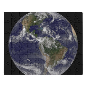 Full Earth With Hurricane Irene Over The Bahamas. Jigsaw Puzzle