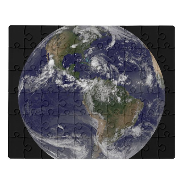 Full Earth With Hurricane Irene Over The Bahamas. Jigsaw Puzzle (Puzzle Horizontal)