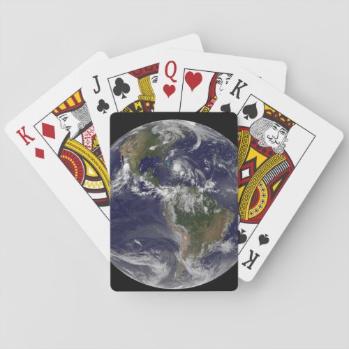 Full Earth With Hurricane Irene Over The Bahamas Playing Cards