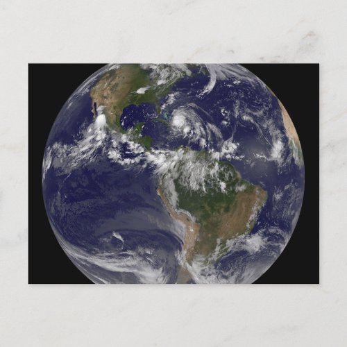 Full Earth With Hurricane Irene Over The Bahamas Postcard
