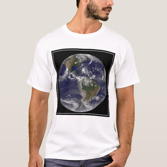 Full Earth With Hurricane Irene Over The Bahamas. T-Shirt (Front)
