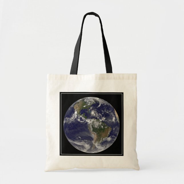 Full Earth With Hurricane Irene Over The Bahamas. Tote Bag (Front)