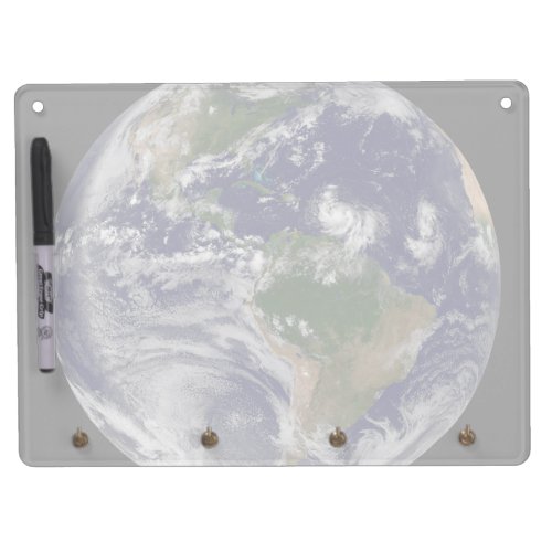 Full Earth With Tropical Storms In The Atlantic Dry Erase Board With Keychain Holder