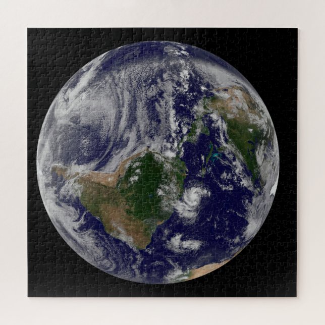 Full Earth With Tropical Storms In The Atlantic Jigsaw Puzzle (Horizontal)