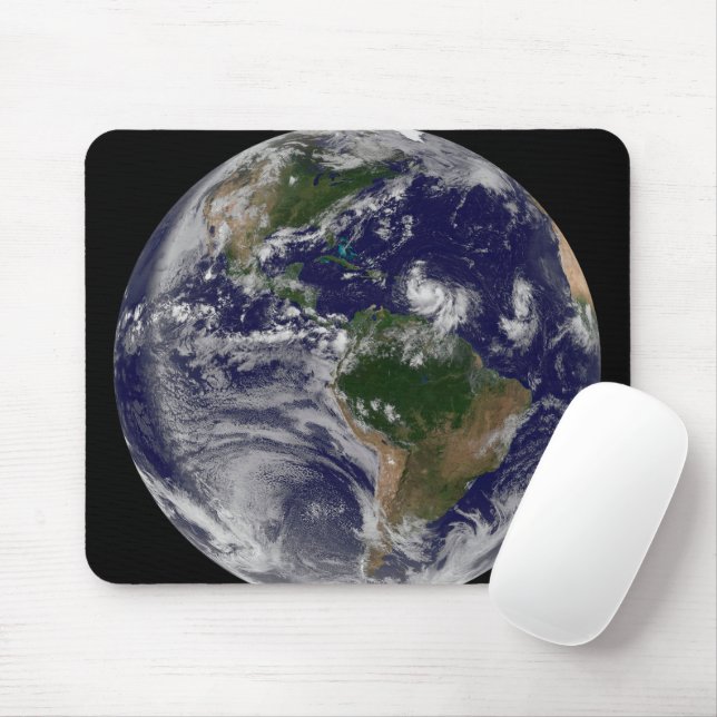 Full Earth With Tropical Storms In The Atlantic Mouse Pad (With Mouse)