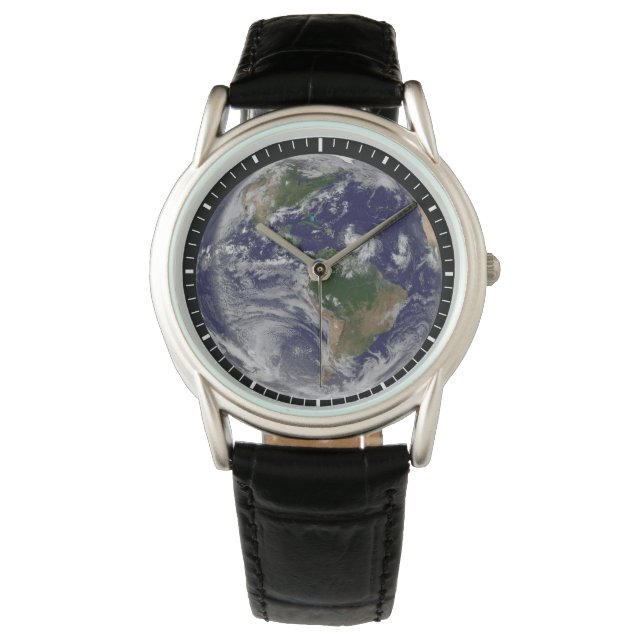 Full Earth With Tropical Storms In The Atlantic Watch (Front)