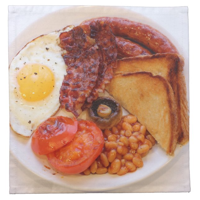Full English Breakfast fabric napkin (Front)