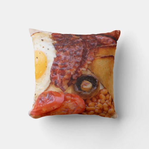 Full English breakfast novelty square cushion