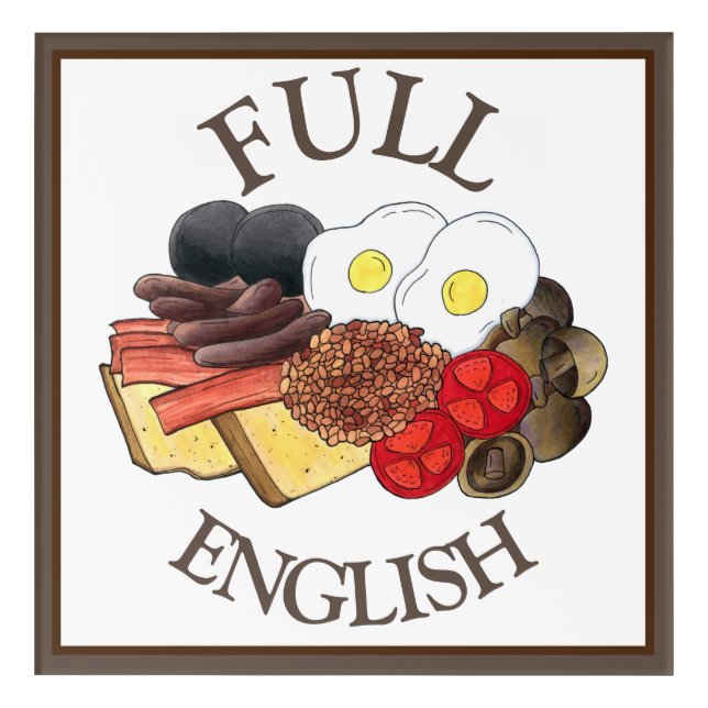Full English Breakfast UK British Dining Room Pub Acrylic Print (Front)
