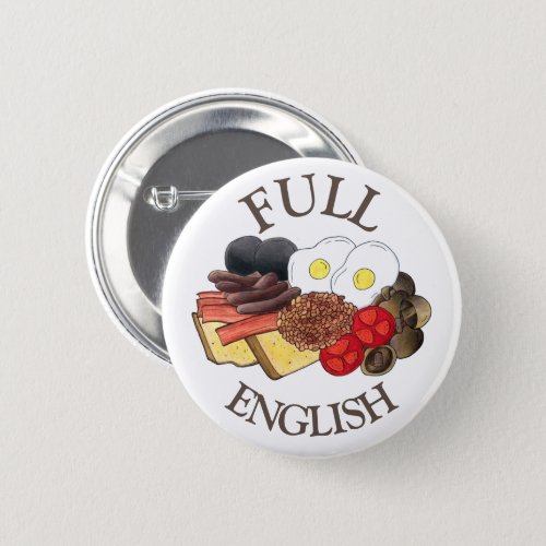 Full English Breakfast UK British Dining Room Pub Button