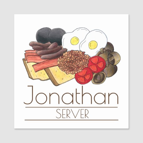 Full English Breakfast UK British Dining Room Pub Name Tag