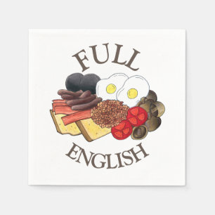 Full English Breakfast UK British Dining Room Pub Napkins