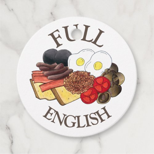 Full English Breakfast UK British Food Cuisine Favor Tags