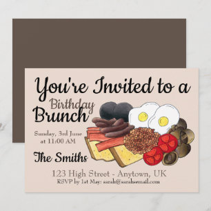 Full English Breakfast UK British Food Cuisine Invitation