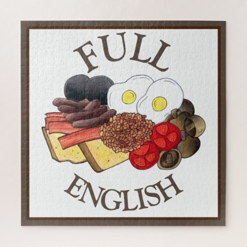 Full English Breakfast UK British Food Cuisine Jigsaw Puzzle