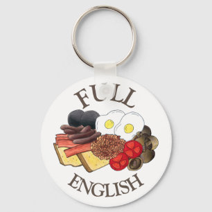 Full English Breakfast UK British Food Cuisine Keychain