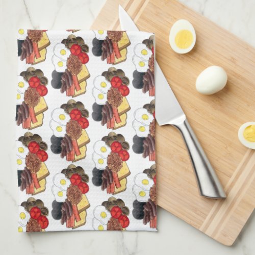 Full English Breakfast UK British Food Cuisine Kitchen Towel