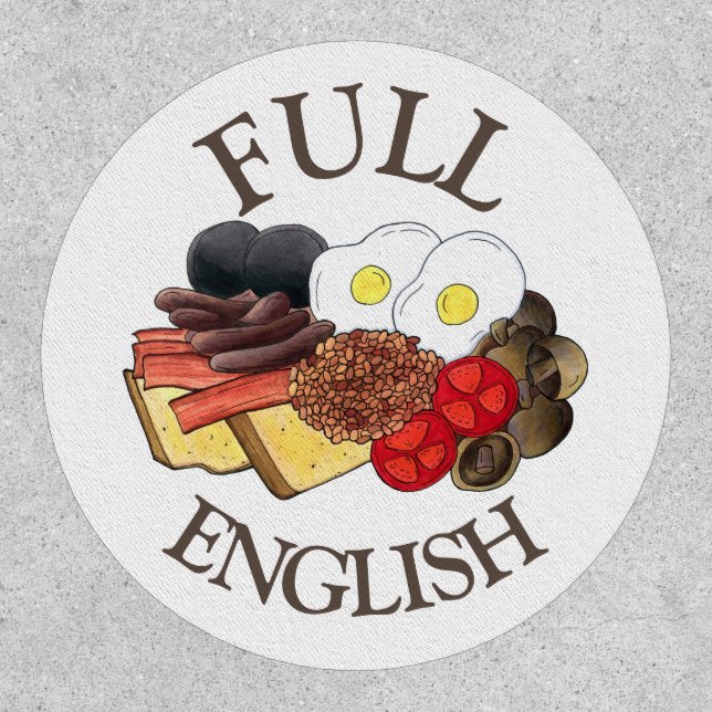 Full English Breakfast UK British Food Cuisine Patch (Front)