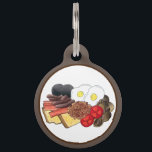 Full English Breakfast UK British Food Cuisine Pet ID Tag<br><div class="desc">Design features an original marker illustration of traditional British fish and chips, consisting of battered cod served with chips, mushy peas, and a wedge of lemon. A staple of UK pub cuisine. Ideal for your favourite foodie. This fish and chips design is also available on other products. Lots of additional...</div>