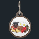 Full English Breakfast UK British Food Cuisine Pet ID Tag<br><div class="desc">Design features an original marker illustration of traditional British fish and chips, consisting of battered cod served with chips, mushy peas, and a wedge of lemon. A staple of UK pub cuisine. Ideal for your favourite foodie. This fish and chips design is also available on other products. Lots of additional...</div>